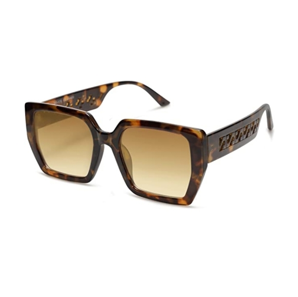 Tortoise Brown Polarized Sunglasses for Men Women Stylish Trendy Square Shades - Picture 4 of 4